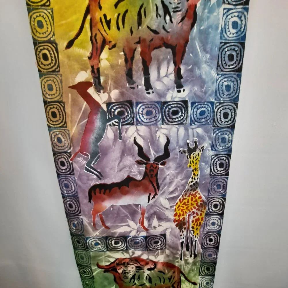 African Design Batik Wall Hanging / Scroll / Table Runner